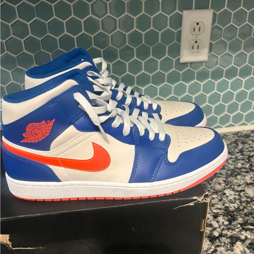 Jordan Blue and Orange Athletic Shoes